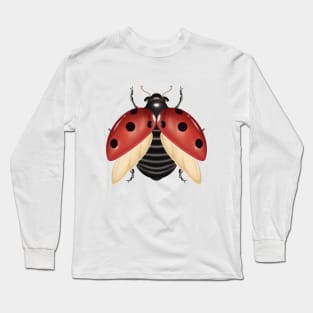 Red ladybug digital drawing Long Sleeve T-Shirt